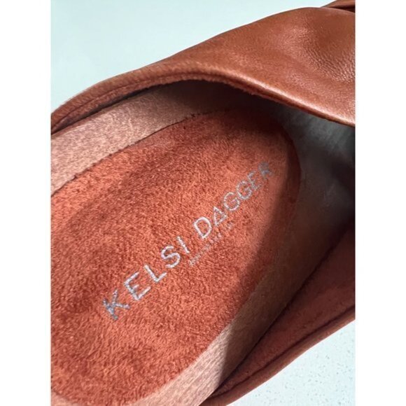 KELSI DAGGER BROOKLYN Sprinter brown leather Slide Sandal size 8.5 - Picture 5 of 8